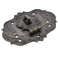 84 x65mm stile Vintage ottone antico Hasp Retro goffratura chiusura decorativa per portagioie cassettiera in legno