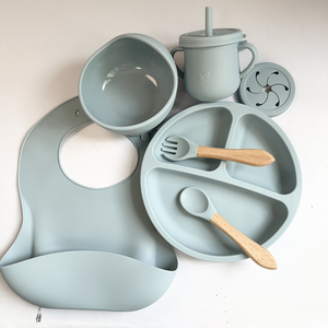 TGYW 7 pièces – Offre Spéciale : Ensemble de Vaisselle pour <span class=keywords><strong>Bébé</strong></span>, Bavoirs, Assiette à Ventouse, Bol, <span class=keywords><strong>Couverts</strong></span> en Silicone pour l'Apprentissage de la Nourriture des Bébés - Product Image 3