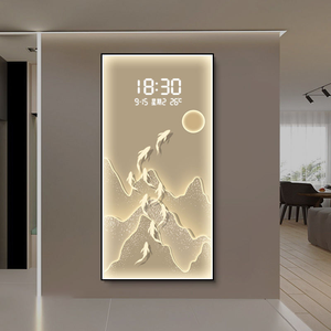 Éclairage LED de luxe Décoration murale de <span class=keywords><strong>salon</strong></span> en porcelaine cristal <span class=keywords><strong>avec</strong></span> affichage LCD <span class=keywords><strong>Peinture</strong></span> d'horloge <span class=keywords><strong>Peinture</strong></span> avancée - Product Image 5