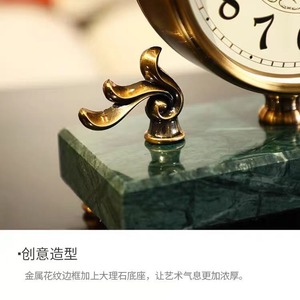 European Retro Table <b>Clock</b> Quartz Movement Circular Design Home Decor Living Room Ornament - Product Image 3