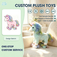 Adorable peluche licorne verte avec crinière arc-en-ciel, jouet en peluche doux, poupée poney brodée, cadeau pour enfants