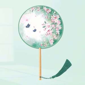 Abanico Plegable de Estilo Chino Antiguo, Pintado a Mano con Bambú y Diseños de Música, Amor y Hadas, para Regalos de Año Nuevo y Regalos Empresariales - Product Image 2