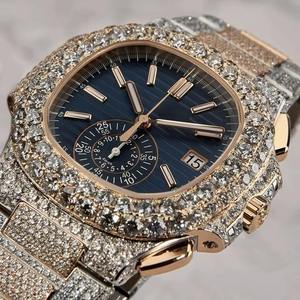 Reloj de Lujo de Primera Marca, Estilo Hiphop, con Diamantes Cuadrados, Bisel de Oro Rosa de 18K, Reloj Élite, Joyería Hip Hop para Hombre - Product Image 4