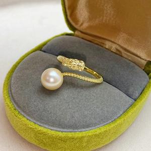 Bague Xiaolong en argent S925 avec perle d'eau douce sans défaut de 7 mm, petite perle ronde, bague en perle inspirée de la vie - Product Image 3