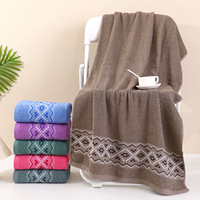 Vente en gros d'usine Nouvelle grande serviette 70*140cm Serviette en coton douce et absorbante Serviette d'exportation Personnalisable avec logo brodé