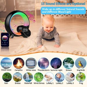 RGB <span class=keywords><strong>LED</strong></span> đèn bàn với tiếng ồn trắng & đồng hồ báo thức-Màu sắc thay đổi ánh sáng ban đêm cho nhà/khách sạn đa kịch bản sử dụng - Product Image 4