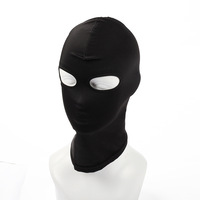 Masque en dentelle élastique pour adultes SM, couvre-tête intégral pour femme, masque pour les yeux noir/rouge, équipement de bondage