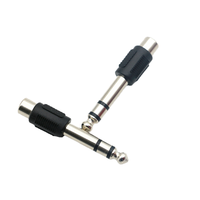 Revolution Connecteur de câble AUX en alliage personnalisé 3.5mm femelle vers 6.35mm mâle Adaptateur de prise TRS avec casque en laiton 1P Microphone
