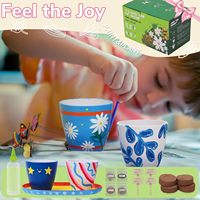 Kit de jardinage pour enfants à 4 pots - Arts et artisanat éducatifs pour les plantes et les fleurs pour les enfants de 5 à 12 ans Activités de printemps Cadeau d'anniversaire/Pâques