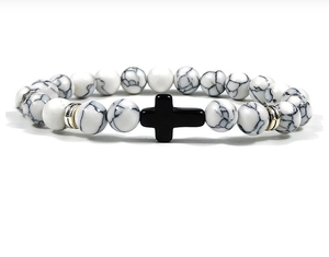 Bracelet tendance noir pour hommes et femmes, avec perles, croix, œil <span class=keywords><strong>de</strong></span> tigre naturel, <span class=keywords><strong>pierre</strong></span> <span class=keywords><strong>de</strong></span> <span class=keywords><strong>lave</strong></span>, turquoise, cristal <span class=keywords><strong>de</strong></span> guérison, <span class=keywords><strong>pierre</strong></span> précieuse, cadeau - Product Image 4