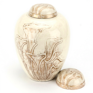 Urne funéraire pour adulte de haute qualité, en laiton fait main, motif Arbre de Vie blanc, urne décorative pour cendres funéraires, urne commémorative pour enterrement. - Product Image 2