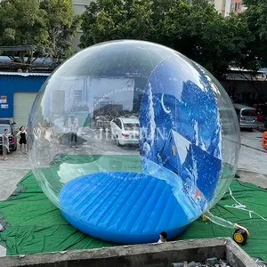 Palla gonfiabile gigante su misura della neve del Tunnel della foto del globo della neve gonfiabile blu su misura per la pubblicità