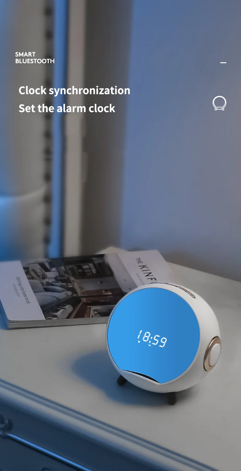 New smart home desktop alarm clock mobile phone bracket wireless charging small stereo