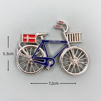 Aimant de réfrigérateur personnalisé promotionnel, aimant de réfrigérateur en forme de vélo, souvenir 3D, souvenir du Danemark, aimant de réfrigérateur pour la décoration de la maison