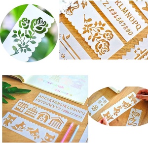 Ensemble de pochoirs populaires en plastique PET écologique avec <span class=keywords><strong>lettres</strong></span>, chiffres, symboles, animaux et plantes <span class=keywords><strong>pour</strong></span> l'éducation des enfants et la décoration de fêtes - Product Image 6