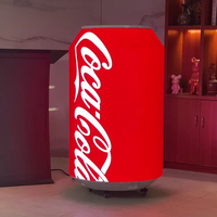 Exhibidor de Botellas de Vino Móvil a Todo Color con Pantalla LED de 360 Grados y 1m de Diámetro sobre Ruedas