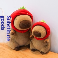 Nouvelle peluche Capybara Kapibala en forme de chapeau de médecin avec écharpe et nez de fraise, rembourrage en coton PP, 31-50cm, pour le commerce transfrontalier