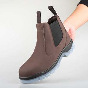 Hot Sell Nubuk Upper Fiberglas Toe Sicherheits schuhe Isolierung Tpu Außen sohle KEINE Spitze Chelsea Arbeits stiefel Sicherheit Israel - Product Image 3