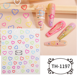 Autocollants de <span class=keywords><strong>Nail</strong></span> <span class=keywords><strong>Art</strong></span> Tendance : Motifs <span class=keywords><strong>Manucure</strong></span> Thème Amour et Fille, Décorations Adhésives pour Ongles - Product Image 3