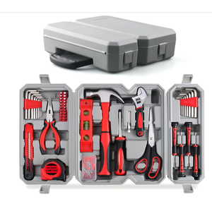 Ensemble d'outils 61 pièces, kit d'outils multifonctionnel pour la maison, boîte en plastique de luxe, acier au chrome-vanadium OEM, pour hommes et femmes, réparation à domicile, bricolage, <span class=keywords><strong>garage</strong></span> - Product Image 2