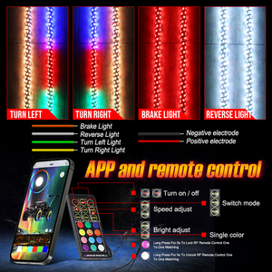 Nuovo Zsoul 2/3/4/5/6 piedi avvolgente RGB a caccia di colore a rilascio rapido a LED a frusta bandiera di sicurezza per ATV/<span class=keywords><strong>UTV</strong></span> Buggy RZR - Product Image 6