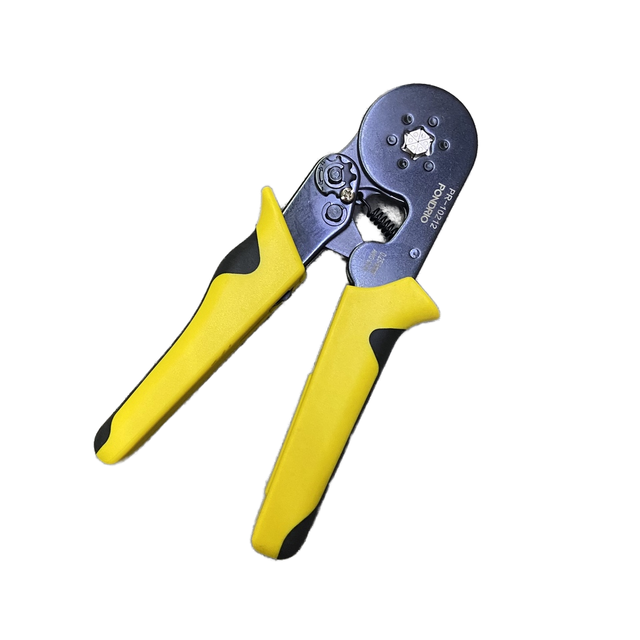 PONDRIO Self-Adjusting Hexagonal Carbon Steel Crimping Tool Soft Grip Handle Automatic Ferrule Crimper Insulated Terminals Wire