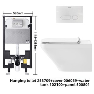 WC mural en céramique <span class=keywords><strong>Duravit</strong></span> pour la maison, avec chasse d'eau dissimulée, 253709 - Product Image 6