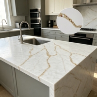 Dalle de marbre artificiel sans silicone, moderne, imperméable, pour hôtels, meubles de salle de bain, comptoirs, dessus de table, décoration intérieure