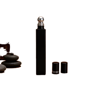 Botella de Vidrio Cuadrada de 10 ml con Fondo Grueso y Tapa Negra de Rosca, Envase Versátil para Perfume, Suero, Aceite Esencial, Pegamento para Pestañas - Product Image 2