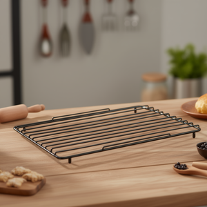 Griglia di raffreddamento rettangolare nera in metallo riutilizzabile per utensili da cucina - Product Image 3