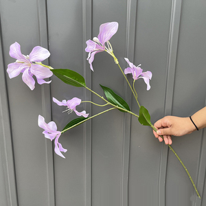 Albero di <span class=keywords><strong>Orchidea</strong></span> in Seta Artificiale, Pianta Tropicale Finta Senza Manutenzione con Foglie per Ufficio, Arco Nuziale, <span class=keywords><strong>Vaso</strong></span> da Tavolo - Product Image 5