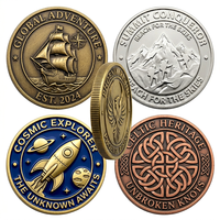 Pièce de monnaie de défi personnalisée en métal rond pour souvenirs de collection, avec logo double face et revêtement époxy, vente en gros en vrac