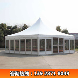 Pabellón de Vidrio Hexagonal de Estilo Europeo con Estructura de Aluminio, Terraza Exterior con Alta Transmitancia de Luz y Techo de Vidrio Templado - Product Image 5