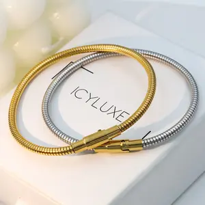 2024 acier inoxydable os serpent Bracelet or et argent couleur mélangée mince Bracelet en métal bijoux fins Bracelets Bracelets