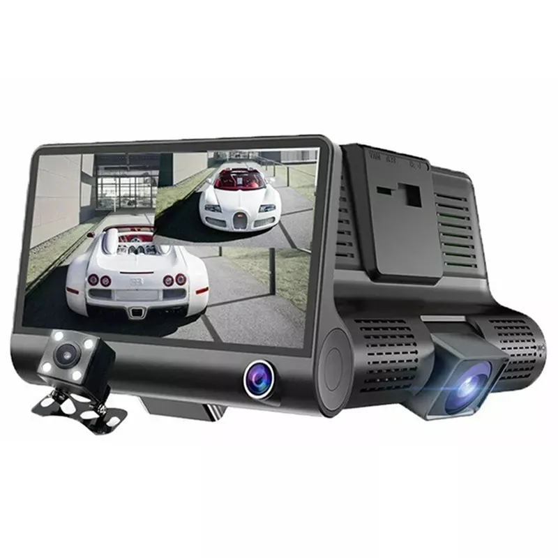 1080P FULL HD Voiture Boîte Noire Trois Caméras Voiture DVR 3 Lentille Dash Cam Véhicule Enregistreur Vidéo Avec 170 Grand Angle Rétroviseur