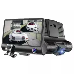 Kamera Mobil HD penuh 1080P, tiga kamera DVR mobil, kamera dasbor 3 lensa, perekam Video kendaraan dengan tampilan belakang sudut lebar 170