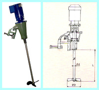 Mélangeur de tambour portable avec moteur à engrenages cycloïdes à vitesse variable pour fluides à viscosité faible à moyenne, agitateur pour le traitement des produits chimiques