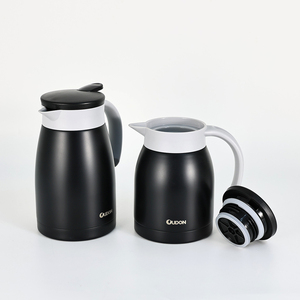 <span class=keywords><strong>OUDON</strong></span> 0.6L Thermos à café isotherme en acier inoxydable avec poignées, design moderne et luxueux, portable pour voyage et usage domestique, compatible eau bouillante - Product Image 3