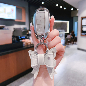 Accessoires de voiture Porte-clés pour <span class=keywords><strong>Hyundai</strong></span> Solaris 2021 Accent Ix25 Creta 2020 Elantra Tucson Verna <span class=keywords><strong>I20</strong></span> Housse de <span class=keywords><strong>clé</strong></span> - Product Image 2