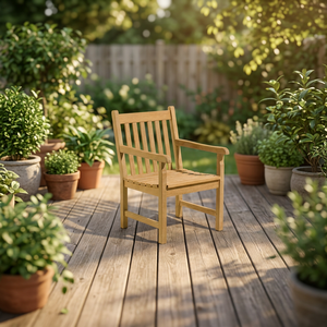 Sillón Clásico de Teca Sólida para Exteriores, Jardín, Patio, Diseño Moderno, Patas Resistentes, Impermeable y Ecológico - Product Image 3