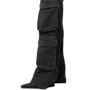 Nuevos Pantalones Anchos de Mezclilla Negros Holgados de Estilo Casual Hip Hop para Hombre, a la Moda, para Primavera y Otoño, con Múltiples Bolsillos, Estilo Nostálgico - Product Image 5