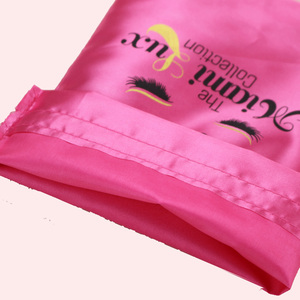 Wholesale Custom Luxury Large pink Drawstring Hair Extensions <b>Dust</b> Gift Satin Hair <b>Bag</b> logo - Product Image 5