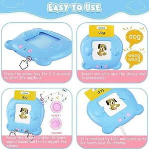 Máquina de Tarjetas Didácticas Bilingües YSJ <span class=keywords><strong>para</strong></span> Niños, Aprendizaje de Inglés, Lector de Sonido con Tarjetas Ilustradas, Juguete Educativo Temprano Personalizado - Product Image 5