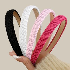 <span class=keywords><strong>Serre</strong></span>-têtes pour femmes, bandeaux fins en tricot, bandeaux antidérapants tendance pour cheveux féminins, accessoires capillaires mignons de couleurs unies - Product Image 2