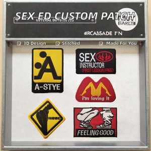 Sex Education First Lesson Custom 3D Lace Embroidery Patches for Hats & <b>Clothing</b> <b>Accessories</b> - Product Image 2