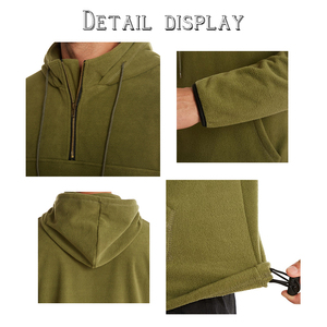Hiver 2025 Sweat-shirts à capuche pour homme en polaire double face, imprimés brodés, avec logo personnalisé, style Hip Hop, pour l'entraînement, épais, décontractés, unis - Product Image 6