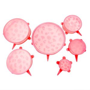 6 Pack Food Grade Food Saving Container Lid Sets Stretchy Bowl Covers Flexible Reusable Silicone <span class=keywords><strong>super</strong></span> Stretch Lids - Product Image 1