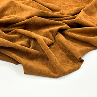 Tissu d'ameublement marron respirant et élastique anti-plis en peluche pour sièges intérieurs de voiture, textile automobile
