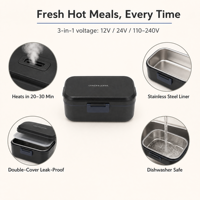 Chauffe-plat portable en acier inoxydable pour riz, sauces et soupes, boîte à bento auto-chauffante rapide pour voiture, extérieur, bureau – Meilleures ventes