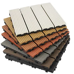 Share 300*300*22 mm Waterproof Interlocking Hollow Terrace WPC Decking Tile Usage Wood-Plastic